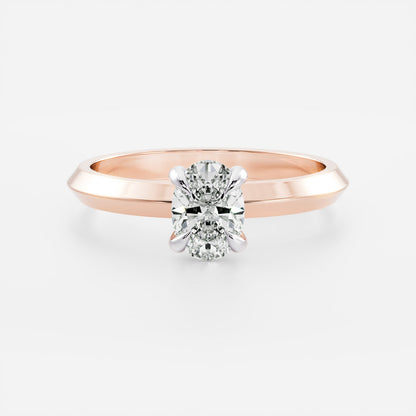Solitaire- 1.0 CT Oval Moissanite Engagement Ring