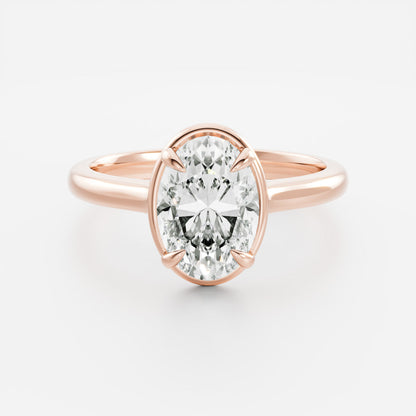 Solitaire- 1.0 CT Oval Moissanite Engagement Ring