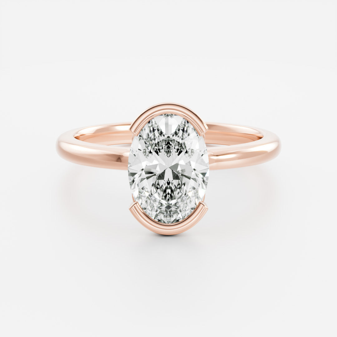 Solitaire- 1.0 CT Oval Moissanite Engagement Ring
