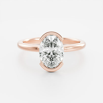 Solitaire-Oval Lab Grown Diamond Engagement Ring