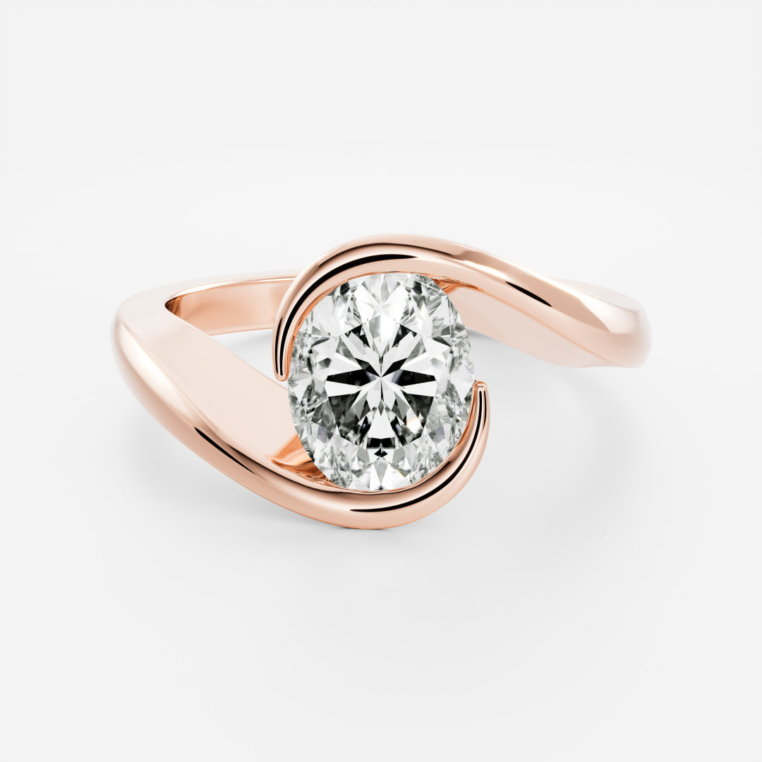 Solitaire- 1.0 CT Oval Moissanite Engagement Ring