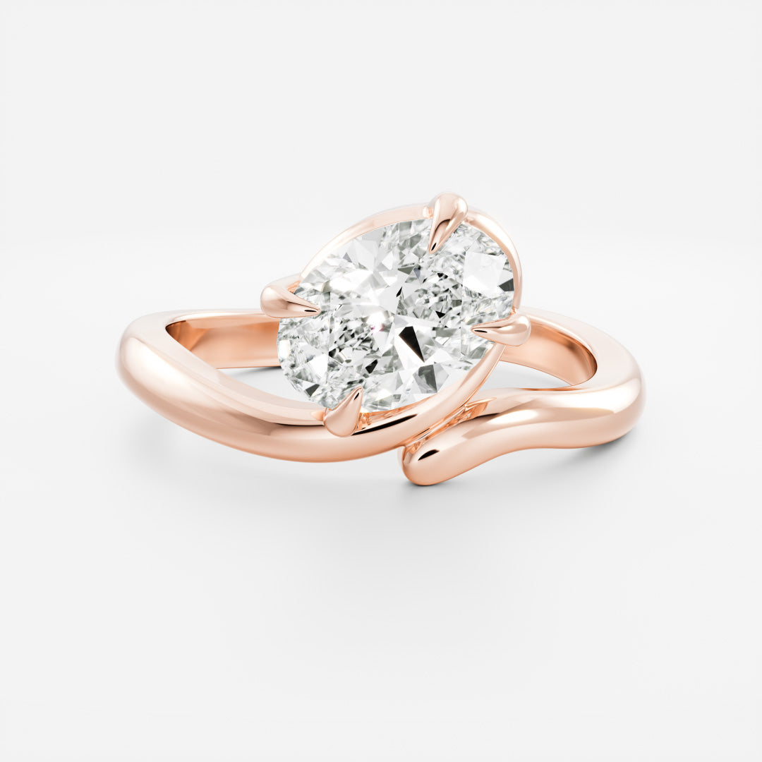 Solitaire- 1.0 CT Oval Moissanite Engagement Ring