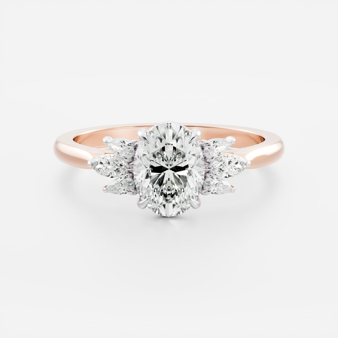 Solitaire- 1.0 CT Oval Moissanite Engagement Ring