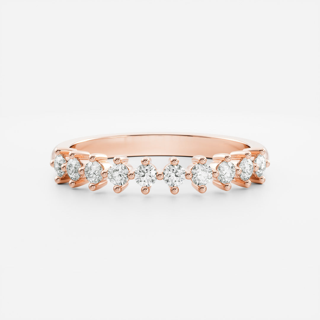 Half Eternity- 0.21 CT Round Moissanite Wedding Band