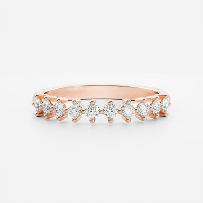 Half Eternity- 0.21 CT Round Moissanite Wedding Band