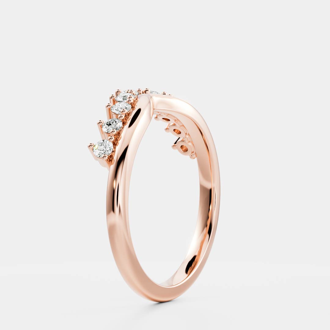 Half Eternity- 0.20 CT Oval Moissanite Wedding Band