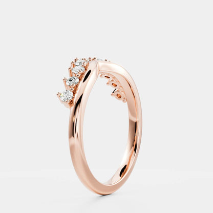 Half Eternity- 0.20 CT Oval Moissanite Wedding Band