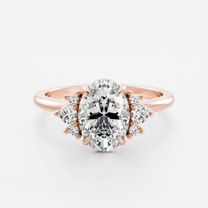 Solitaire- 1.0 CT Oval Moissanite Engagement Ring