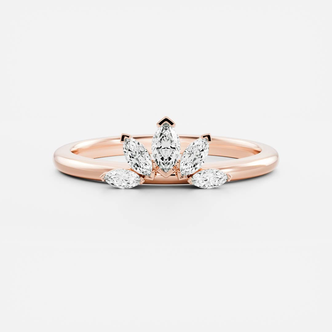 Five Stone- 0.30 CT Marquise Moissanite Wedding Band