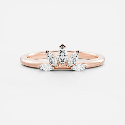 Five Stone- 0.30 CT Marquise Moissanite Wedding Band