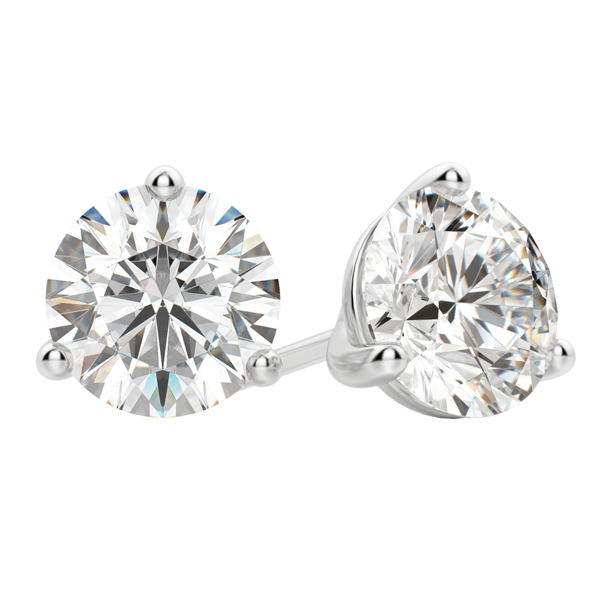 2.0 Carat Round Brilliant Lab-Grown Diamond Stud Earrings