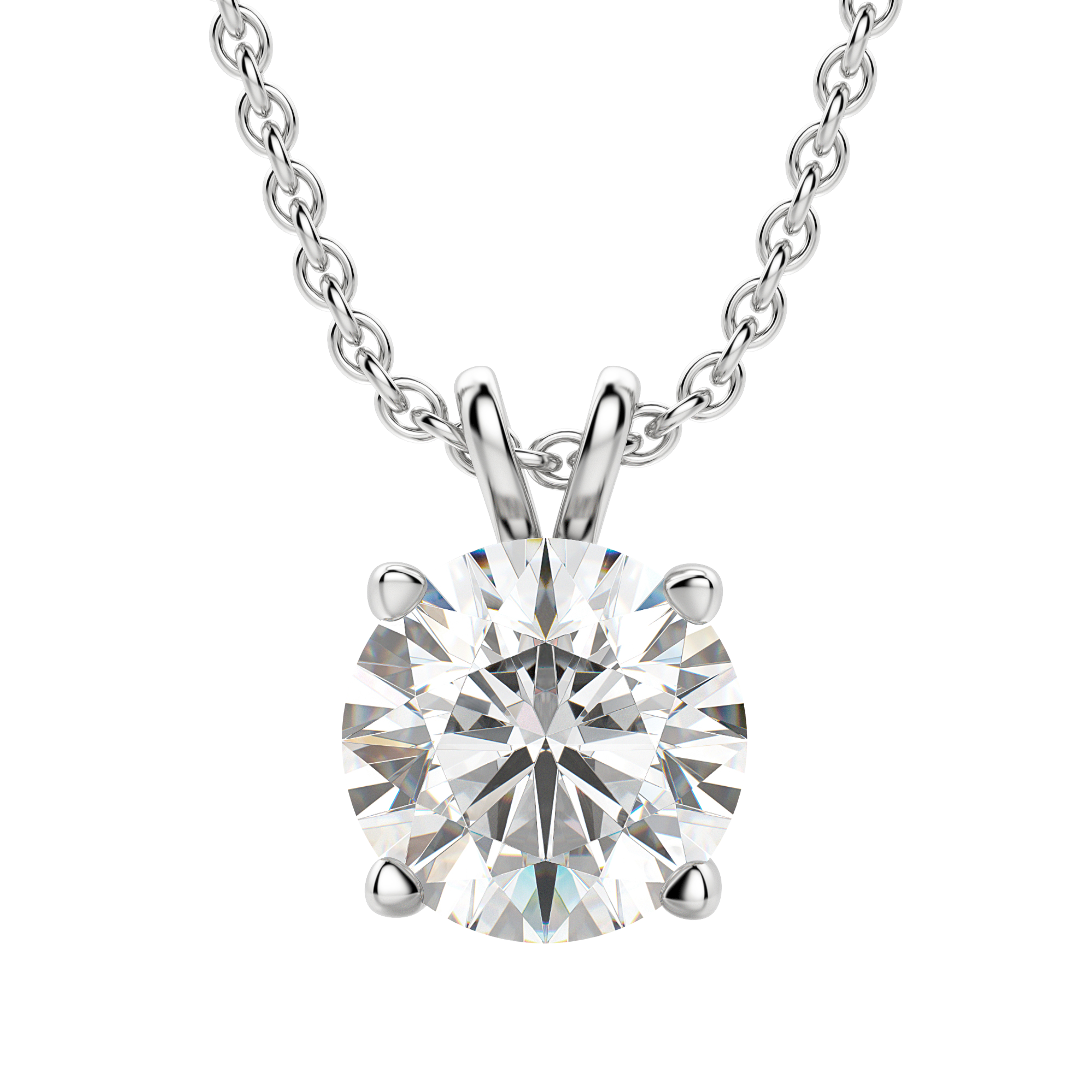 1.0 CT Round Lab-Grown Diamond Solitaire Pendant Necklace in Gold 5