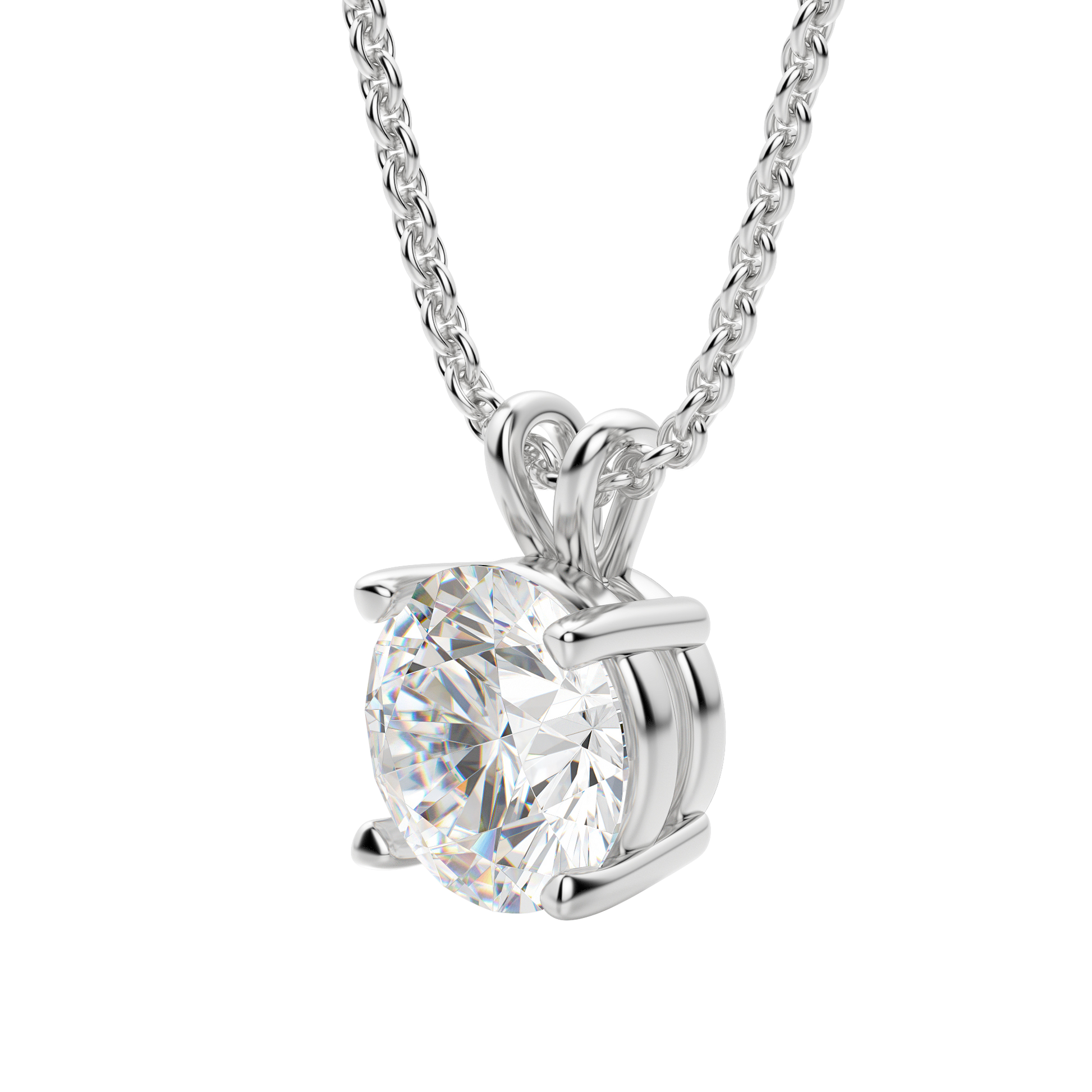 1.0 CT Round Lab-Grown Diamond Solitaire Pendant Necklace in Gold 8