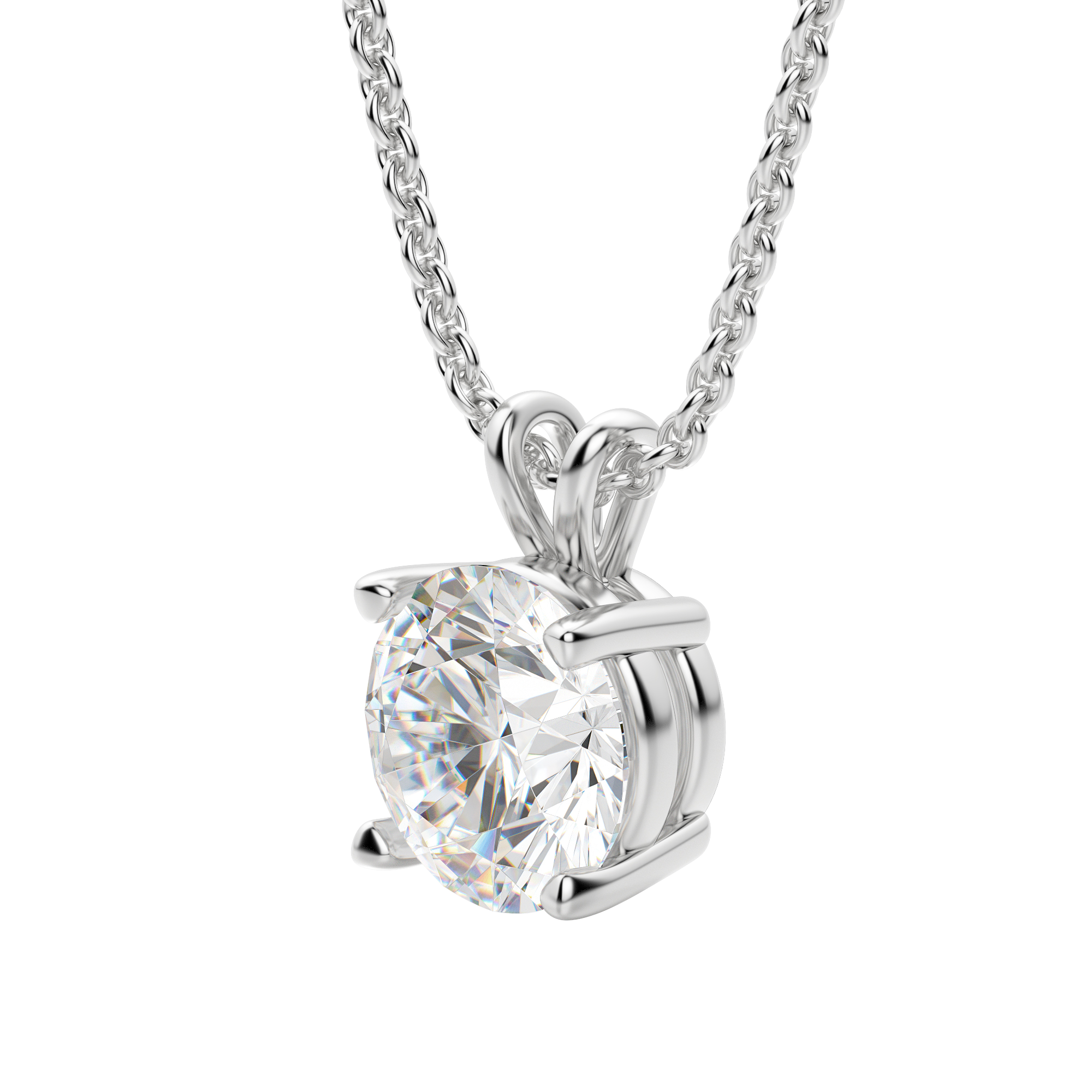 1.0 CT Round Lab-Grown Diamond Solitaire Pendant Necklace in Gold