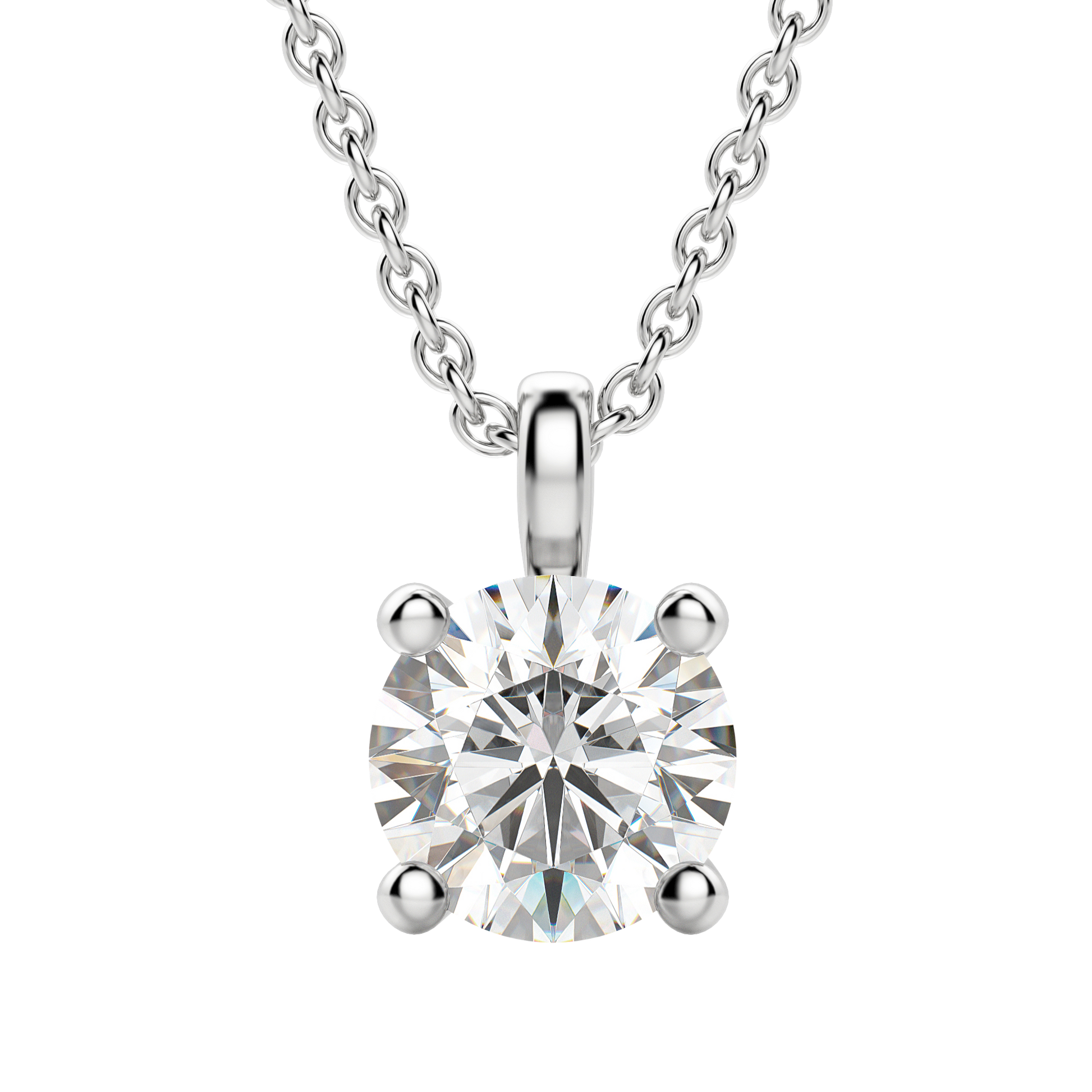Radiant Elegance: 0.75 CT Round Lab-Grown Diamond Solitaire Necklace 13