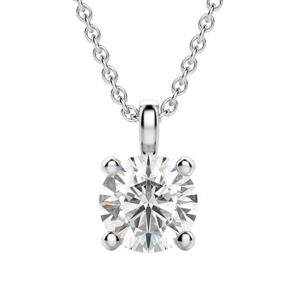 Radiant Elegance: 0.75 CT Round Lab-Grown Diamond Solitaire Necklace 13
