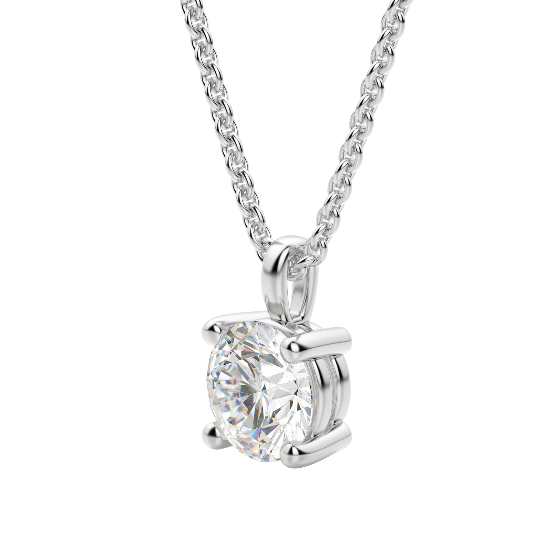 Radiant Elegance: 0.75 CT Round Lab-Grown Diamond Solitaire Necklace 6
