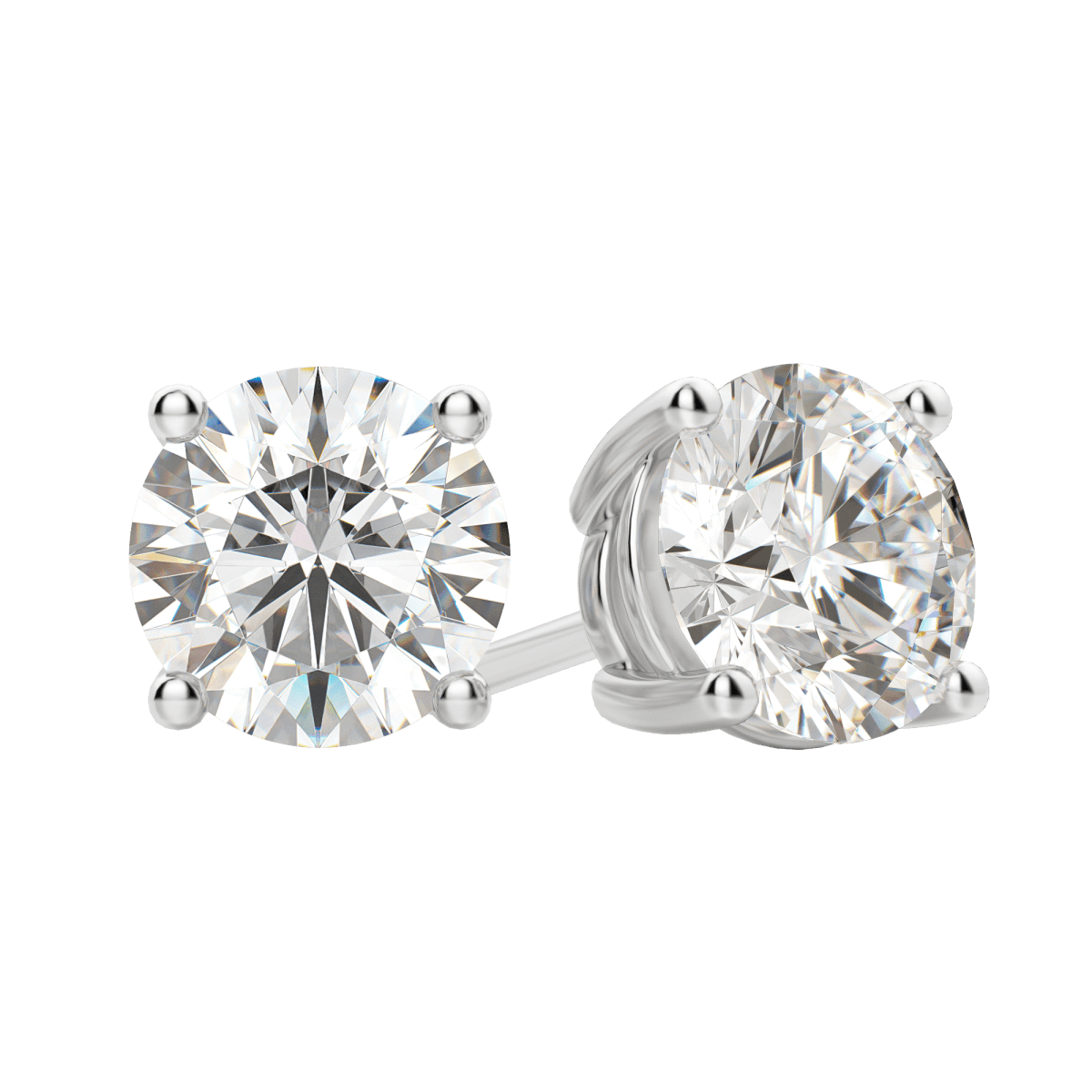 2.0 Carat Round Lab-Grown Diamond Stud Earrings 1