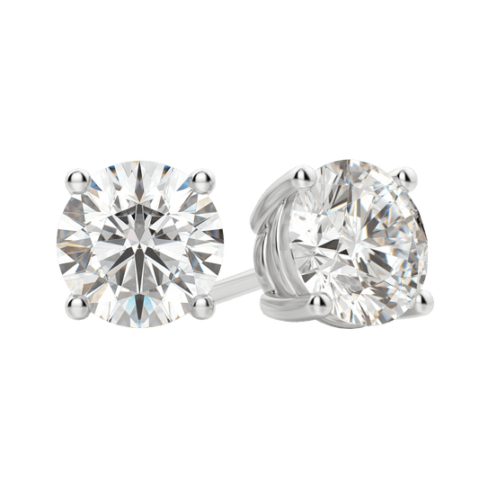 2.0 Carat Round Lab-Grown Diamond Stud Earrings