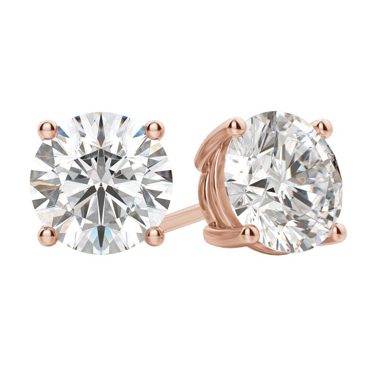 2.0 Carat Round Lab-Grown Diamond Stud Earrings 8