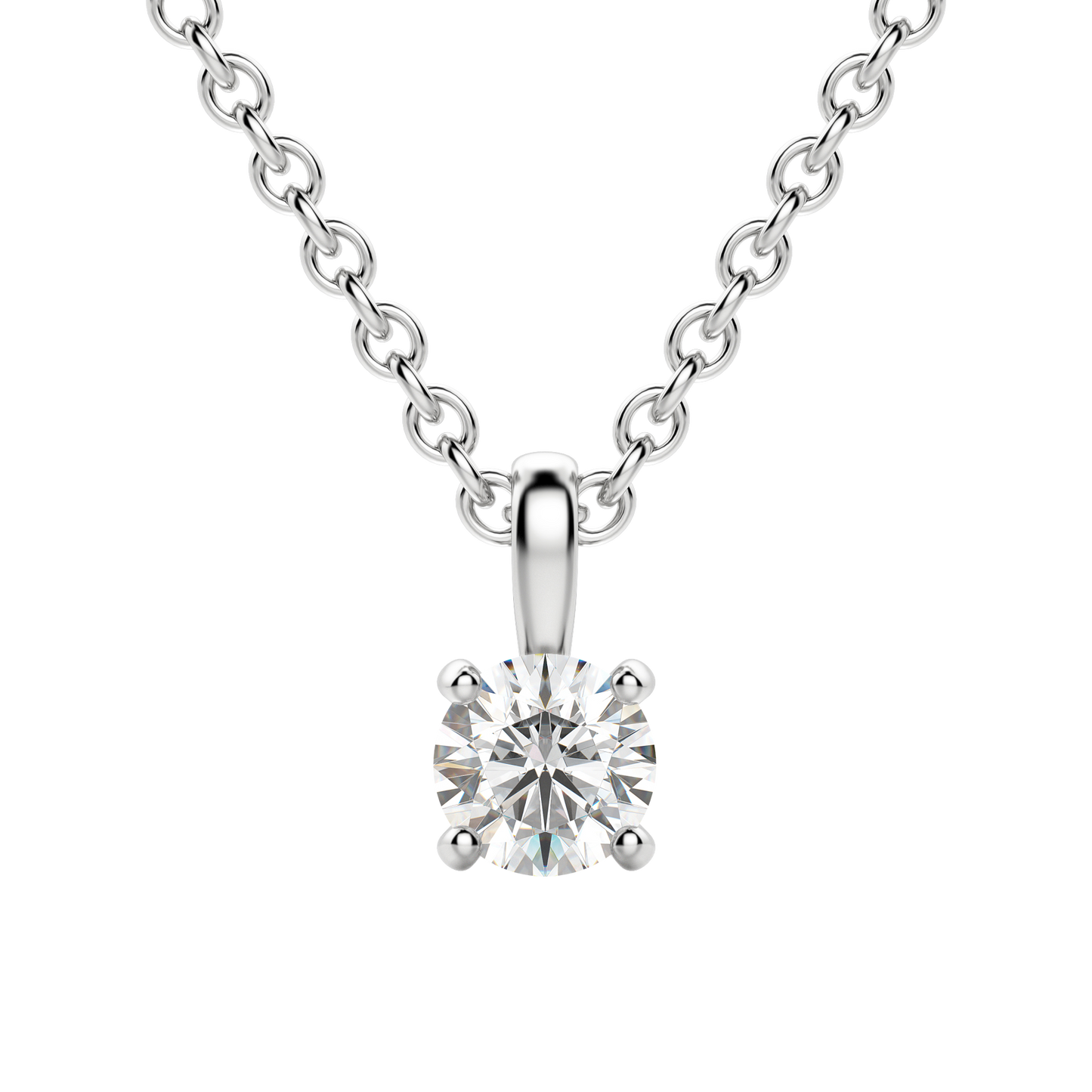 Radiant Elegance: 0.75 CT Round Lab-Grown Diamond Solitaire Necklace 4