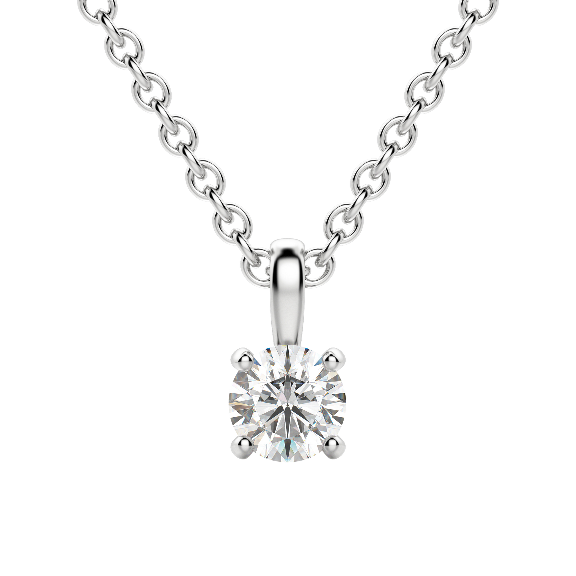 Radiant Elegance: 0.75 CT Round Lab-Grown Diamond Solitaire Necklace 4
