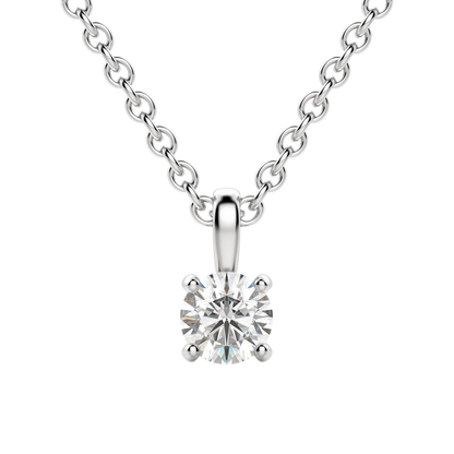 Radiant Elegance: 0.75 CT Round Lab-Grown Diamond Solitaire Necklace 4