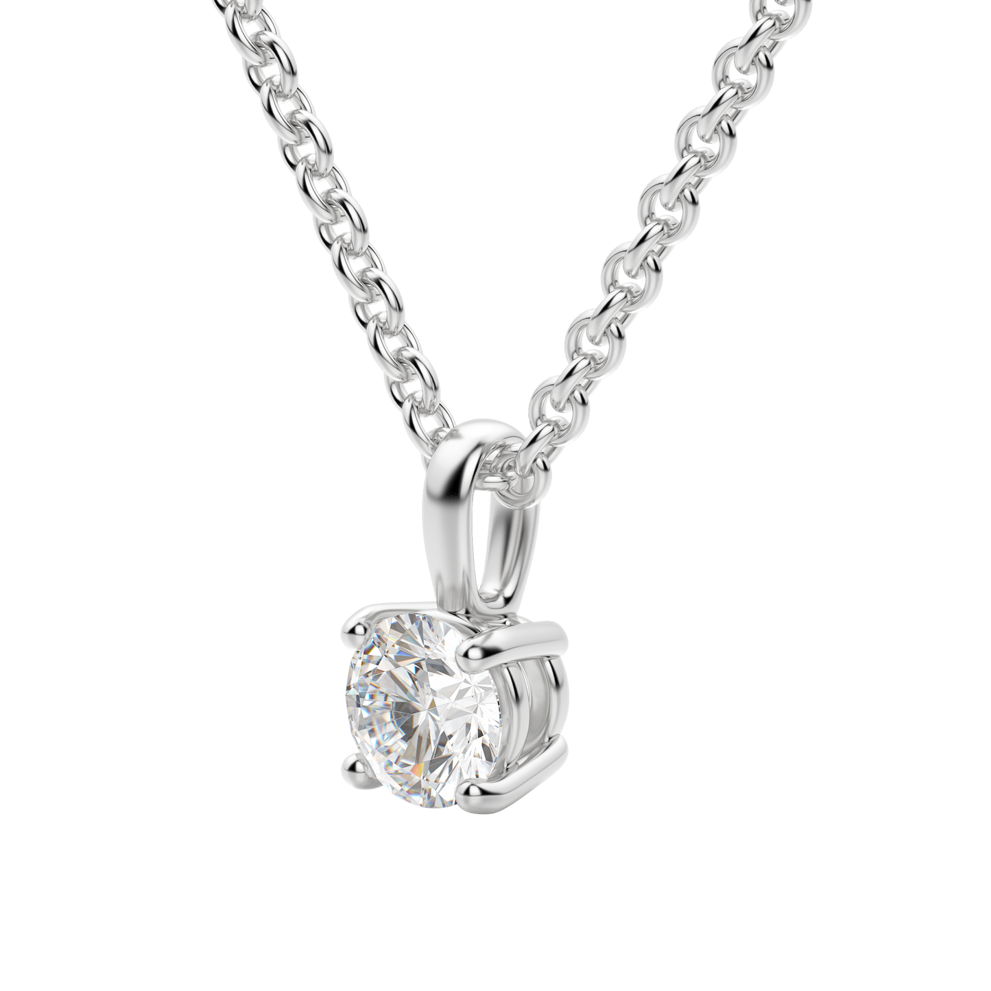 Radiant Elegance: 0.75 CT Round Lab-Grown Diamond Solitaire Necklace 17