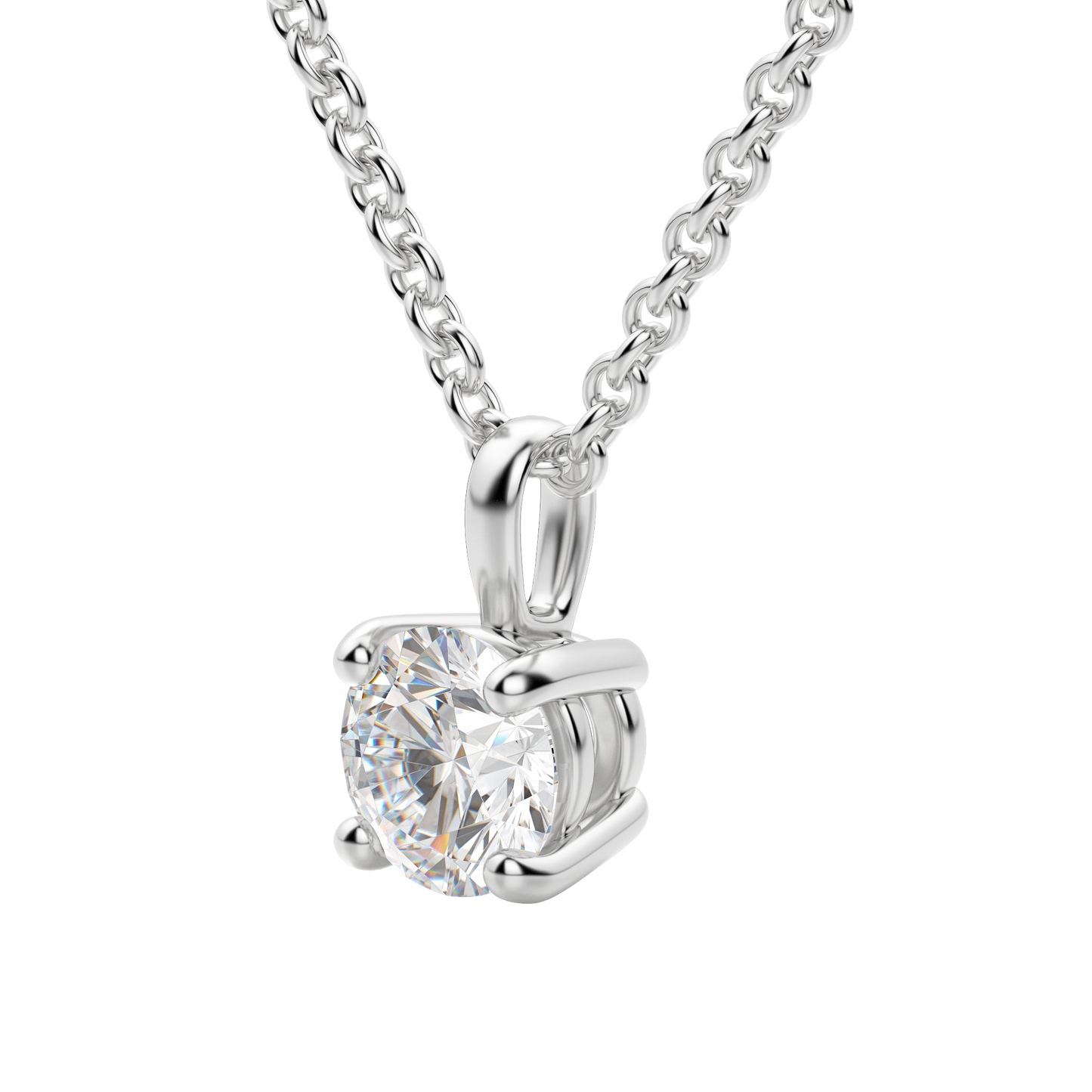 Radiant Elegance: 0.75 CT Round Lab-Grown Diamond Solitaire Necklace 5