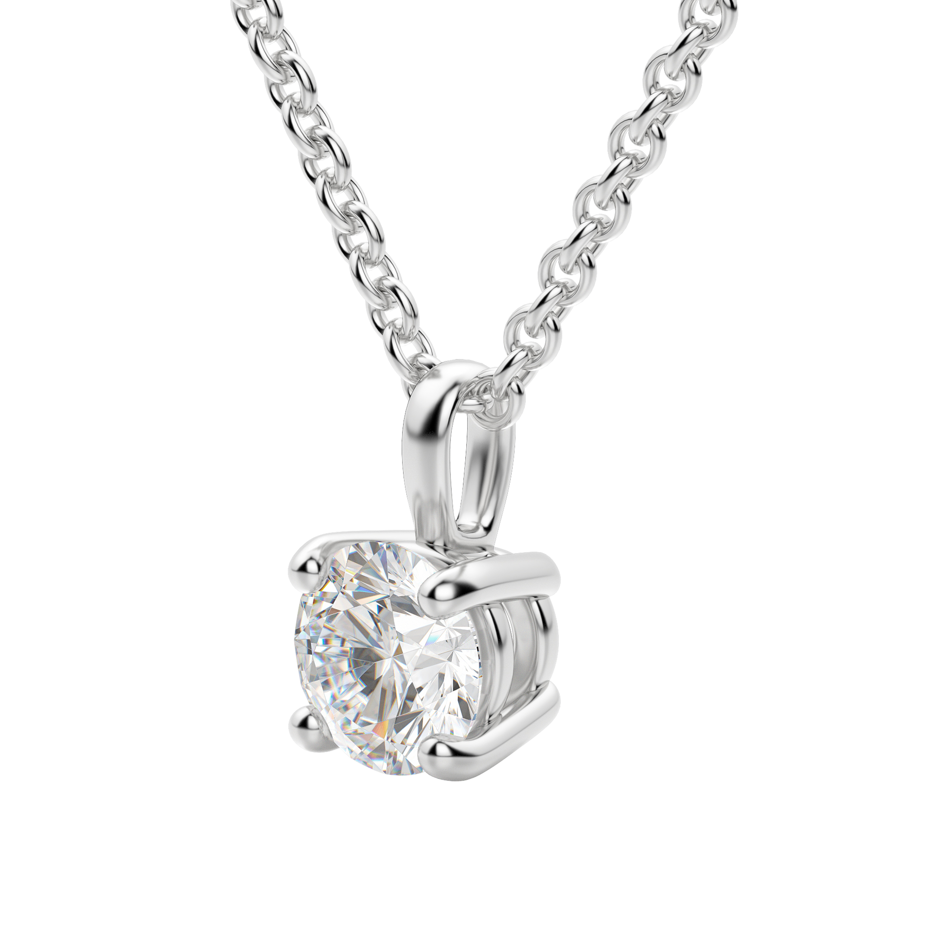 Radiant Elegance: 0.75 CT Round Lab-Grown Diamond Solitaire Necklace 5