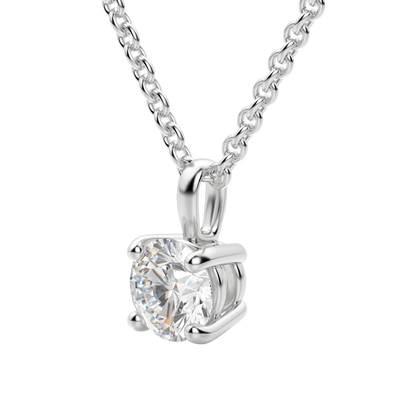 Radiant Elegance: 0.75 CT Round Lab-Grown Diamond Solitaire Necklace 5