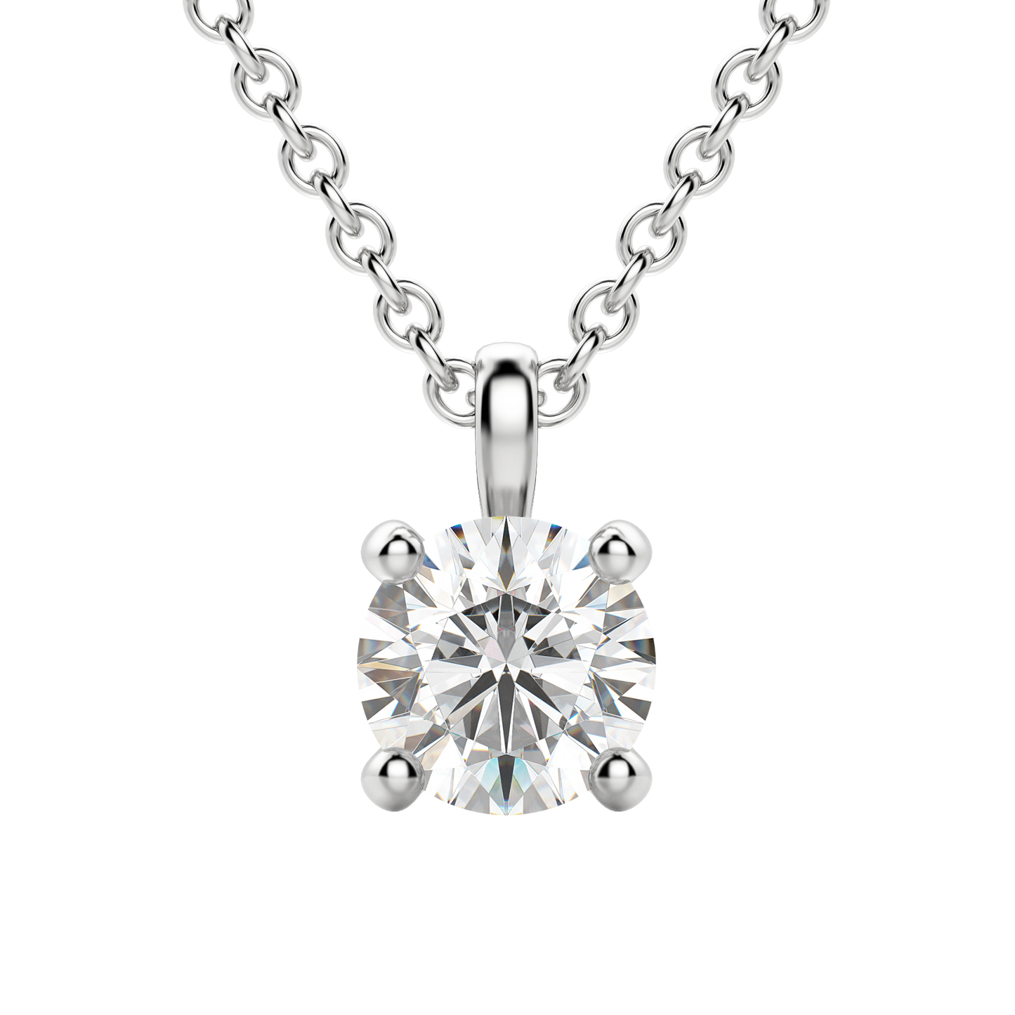 Radiant Elegance: 0.75 CT Round Lab-Grown Diamond Solitaire Necklace 11