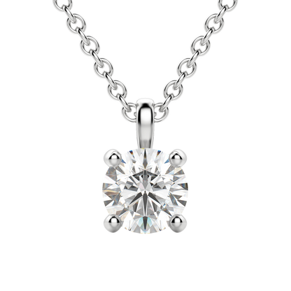 Radiant Elegance: 0.75 CT Round Lab-Grown Diamond Solitaire Necklace 11