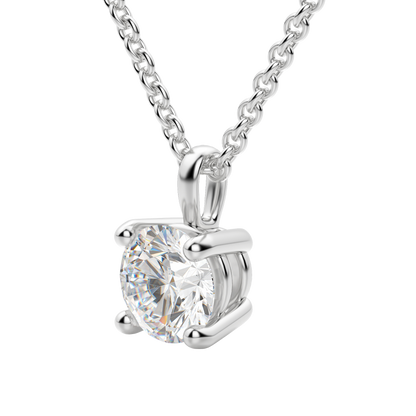 Radiant Elegance: 0.75 CT Round Lab-Grown Diamond Solitaire Necklace 19