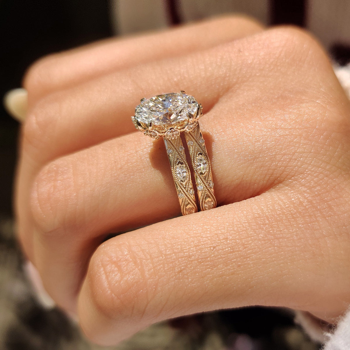 Solitaire Cathedral- 1.8 CT Cushion Lab Grown Diamond Wedding Band