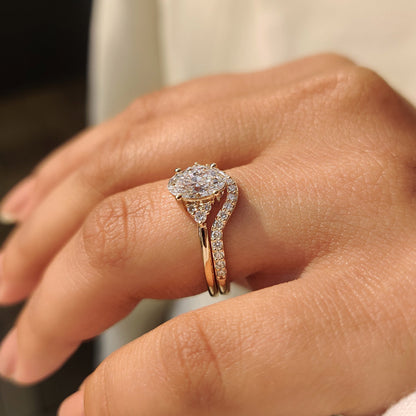 Solitaire Cathedral- 1.8 CT Cushion Lab Grown Diamond Wedding Band