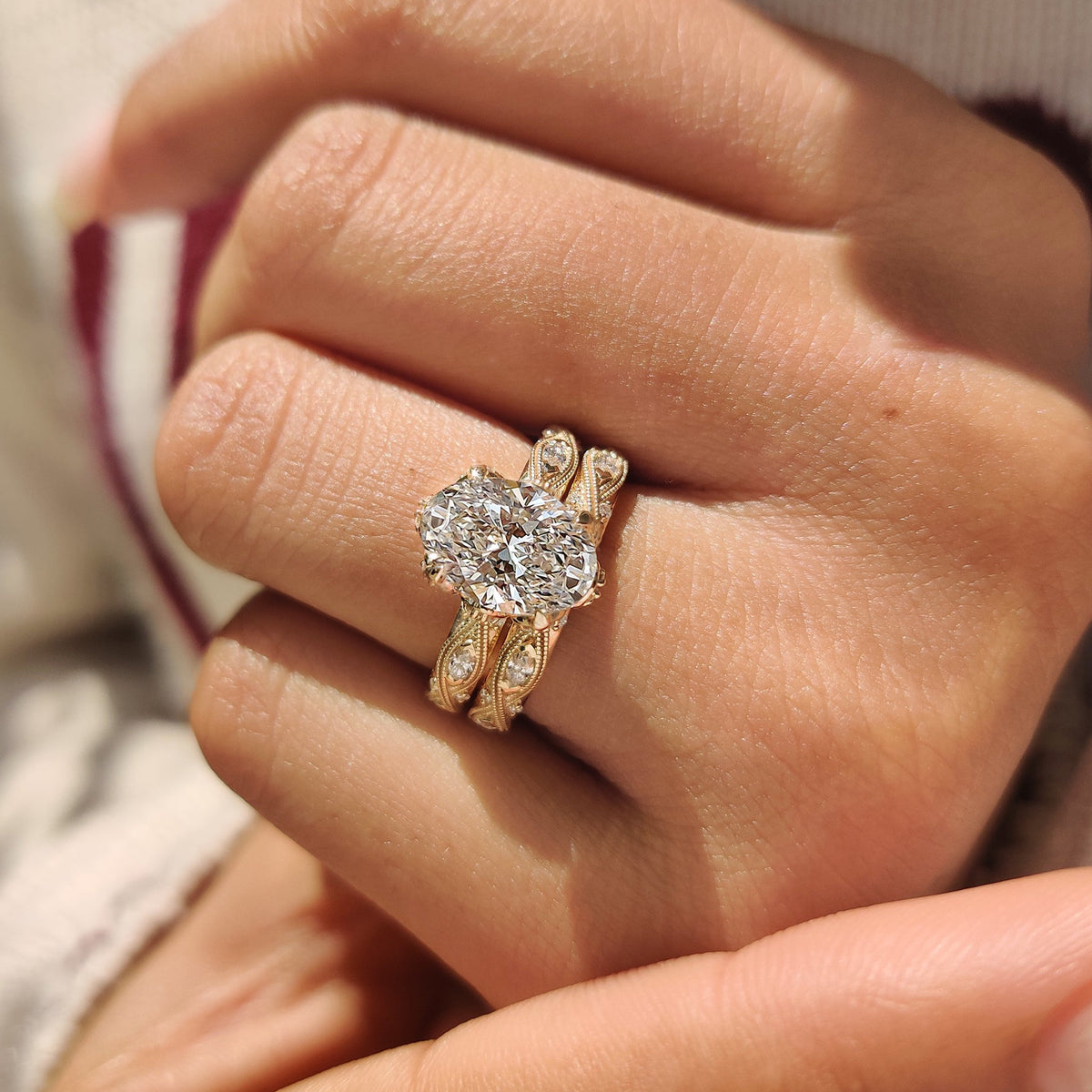 Solitaire Cathedral- 1.8 CT Cushion Lab Grown Diamond Wedding Band