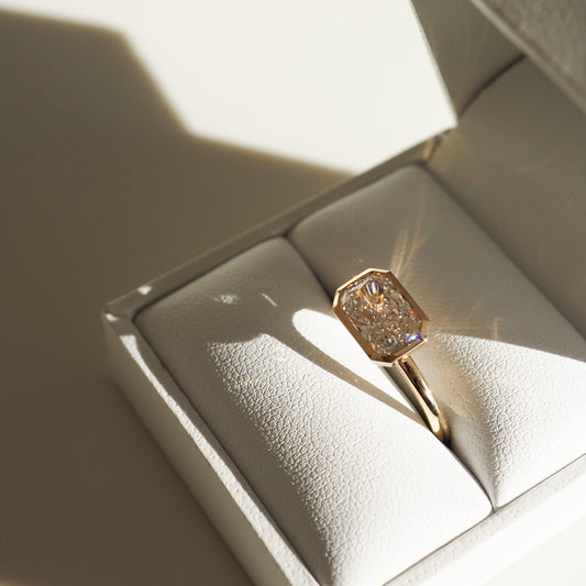 1.70 CT Radiant Lab-Grown Diamond Gold Solitaire Ring