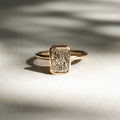 Solitaire Bezel-Radiant Lab Grown Diamond Engagement Ring