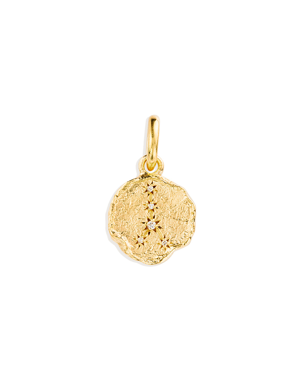 Golden Aries Zodiac Pendant with 0.02 TCW Round Lab Grown Diamond