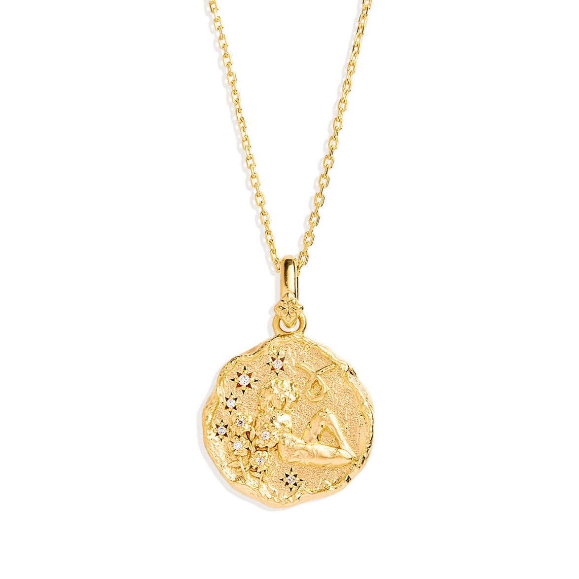 Golden Botanical 0.05 Carat Round Lab Grown Diamond Necklace 2