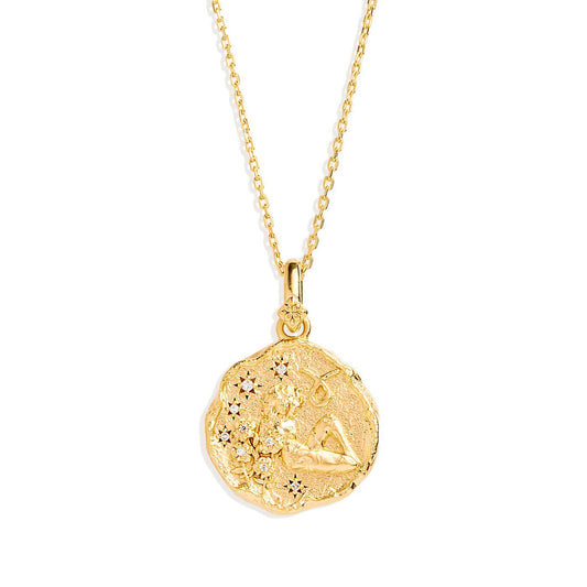 Golden Botanical 0.05 Carat Round Lab Grown Diamond Necklace