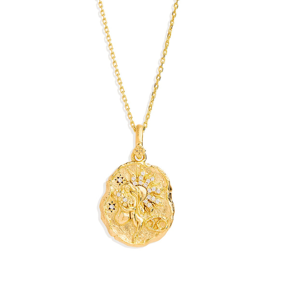 Golden Botanical 0.05 Carat Round Lab Grown Diamond Necklace 10