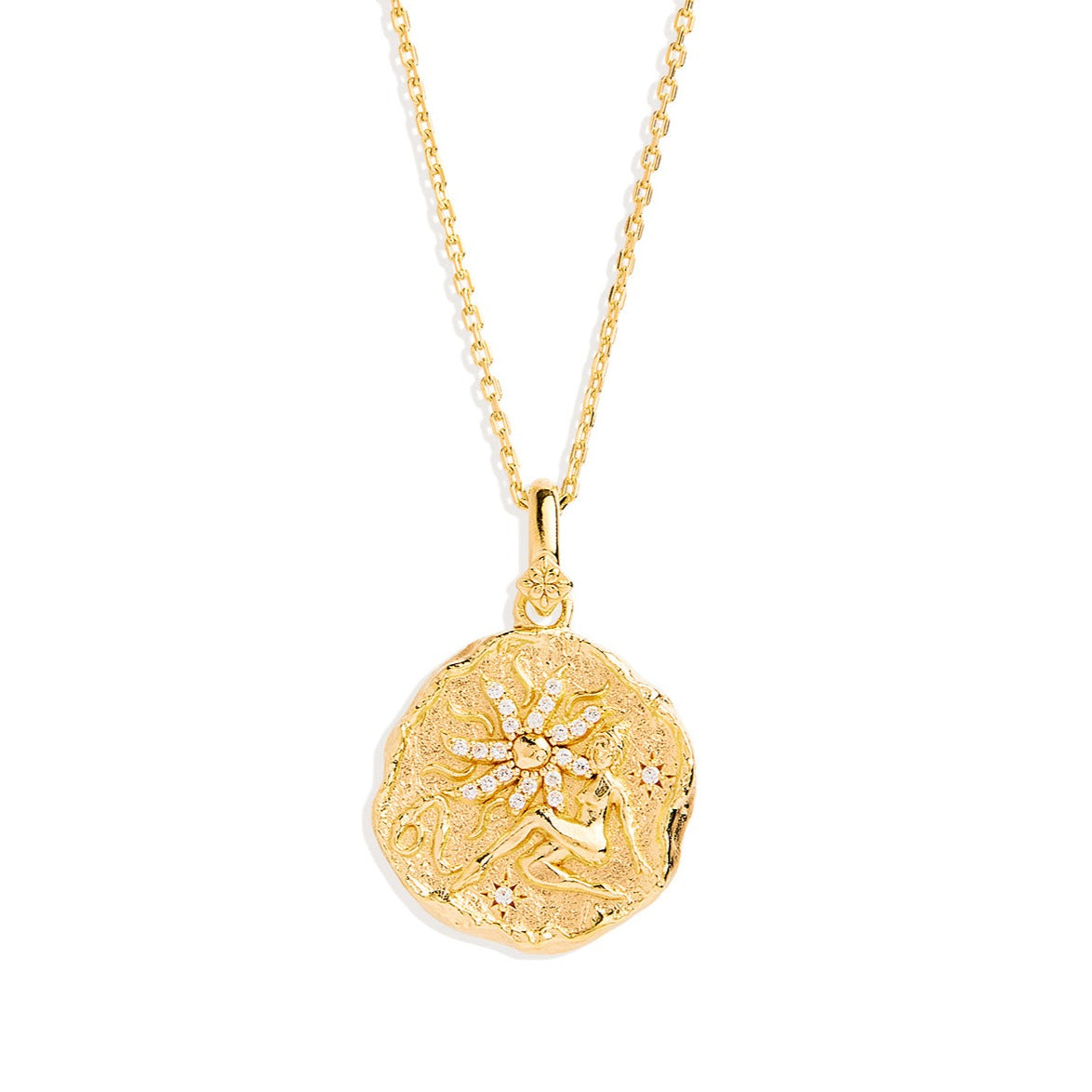 Golden Botanical 0.05 Carat Round Lab Grown Diamond Necklace