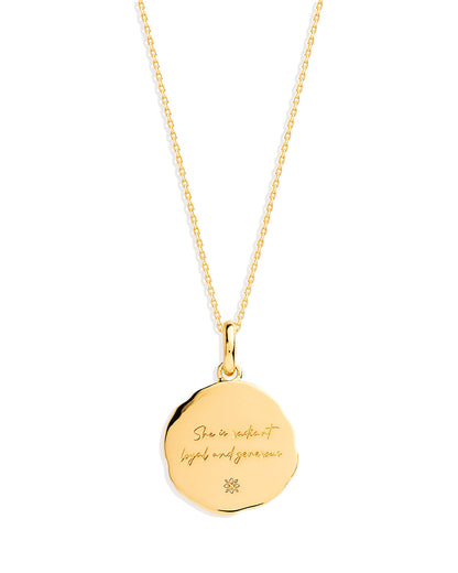 Golden Botanical 0.05 Carat Round Lab Grown Diamond Necklace 11