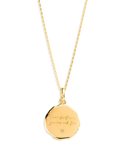 Golden Botanical 0.05 Carat Round Lab Grown Diamond Necklace 14