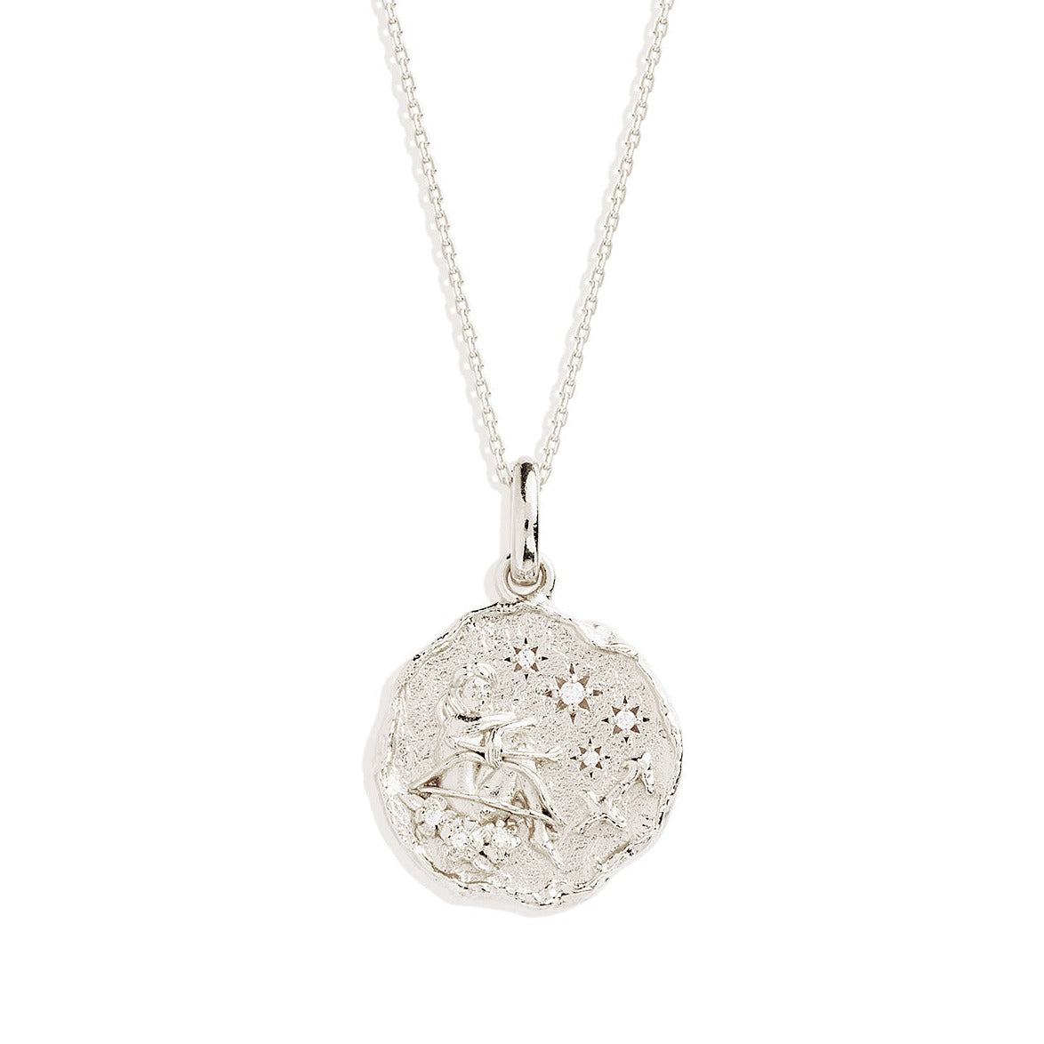 0.05 TCW Round Lab Grown Diamond Zodiac Pendant Necklace