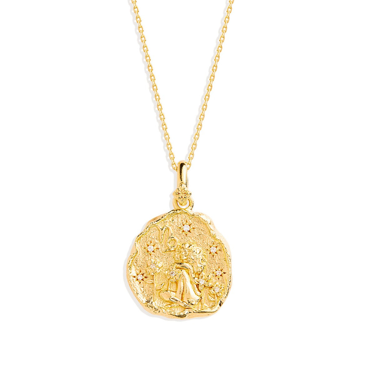 Golden Botanical 0.05 Carat Round Lab Grown Diamond Necklace 15