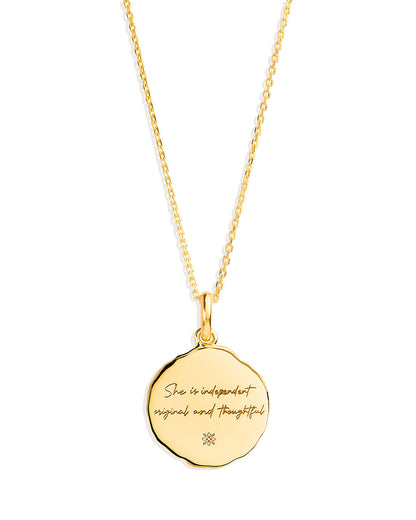 Golden Botanical 0.05 Carat Round Lab Grown Diamond Necklace 18