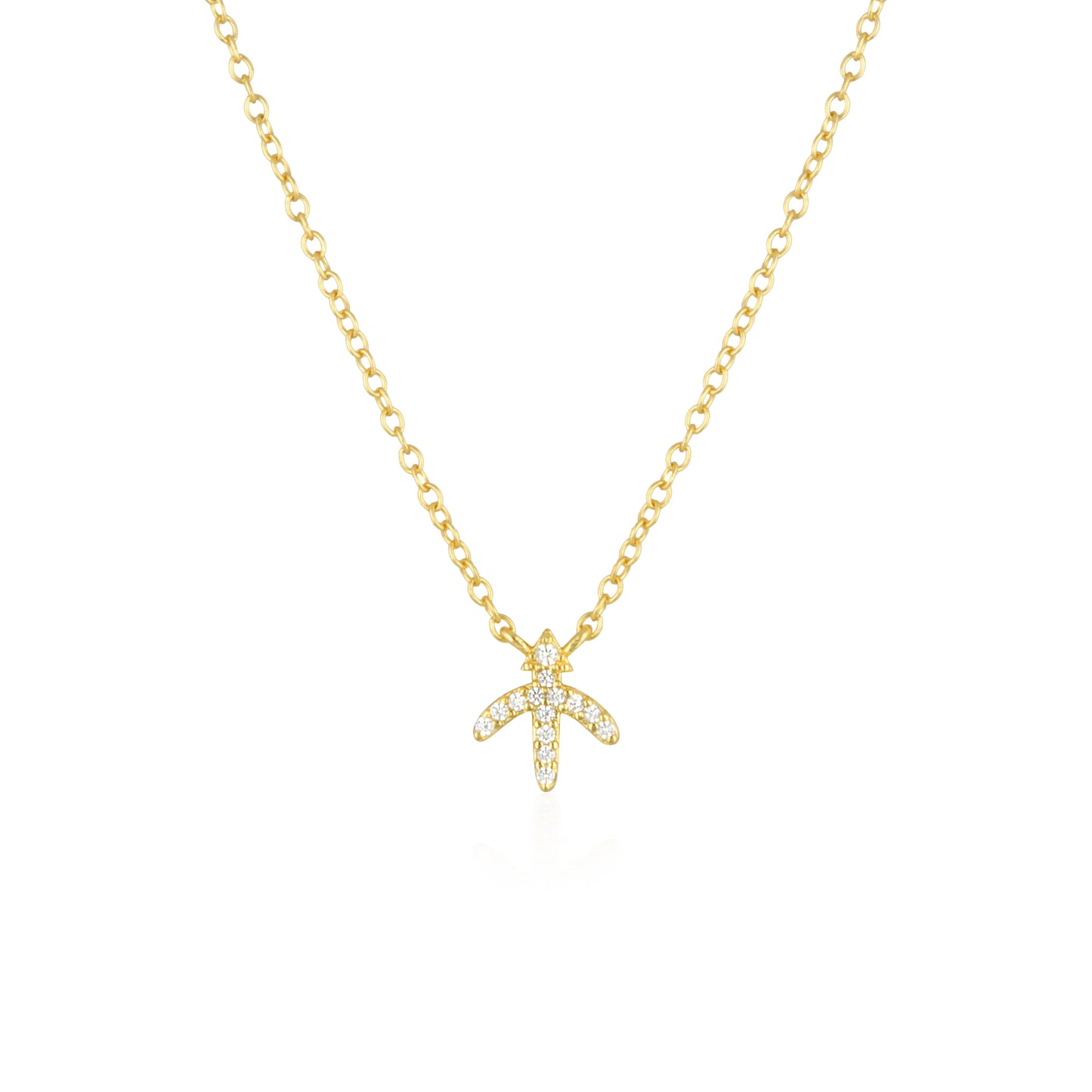 0.07 TCW Round Lab-Grown Diamond Sagittarius Necklace Charm in Gold 1